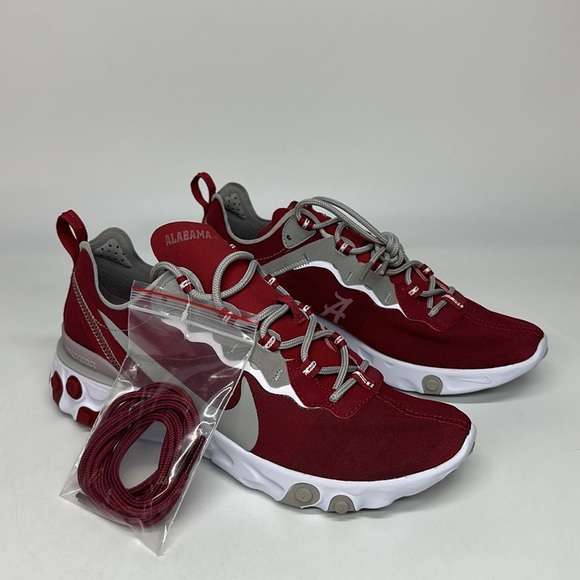 New Men's Nike React Element 55 Alabama Crimson Tide Shoes CK4795-600 NIB - Picture 4 of 7